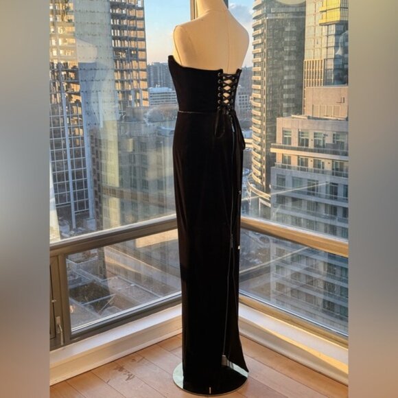 🆕 BRONX & BANCO 🧿 NWOT Florentina Corset Gown, Black Velvet, Sz XS US 2 - Picture 10 of 15